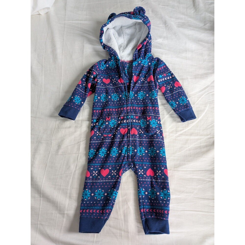 Carter's Fleece Hooded Onesie, 6M